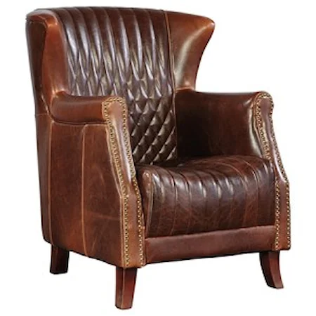 Leather Paris Flea Market Chair with Wing Back